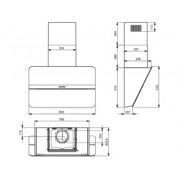 Вытяжка Falmec FLIPPER 85 NRS BLACK, 25057, 800 м³/ч, LED, 37 дБ