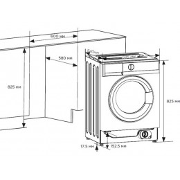 Стиральная машина Midea MFA06W80B/W 60 см, 8 кг, 1400 об/мин, A+++ (SKU: 35257)