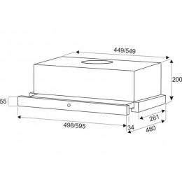 Вытяжка EXITEQ EX-1136, 60 см, нержавеющая сталь/черный, 600 м3/ч, 30 дБ, SKU 10659