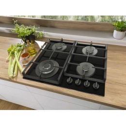 Варочная панель Gorenje GTW641EB 60 см, газовая, стекло, 4 конфорки, 27360