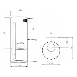 Вытяжка EXITEQ EX-1406 Black, цилиндрическая 35 см, 1000 м3/ч, сенсорное управление, 9 скоростей, нержавеющая сталь, 28660