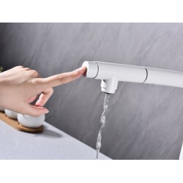 Смеситель Paulmark Urban Ur213104-WH (22761), однорычажный, белый матовый, латунь, керамический картридж