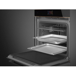Духовой шкаф SMEG SO6604S4PNR 60 см, 68 л, пар, TFT-дисплей, черное стекло, SKU 29661