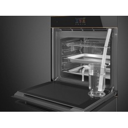Духовой шкаф SMEG SO6604S4PNR 60 см, 68 л, пар, TFT-дисплей, черное стекло, SKU 29661