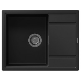 Мойка Florentina Эстель 650 антрацит, SKU 30465, кварц, 1 чаша, с крылом, переливом.