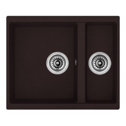 Мойка Longran 12372, гранит, 555х460 мм, 2 чаши, врезная, подстольная