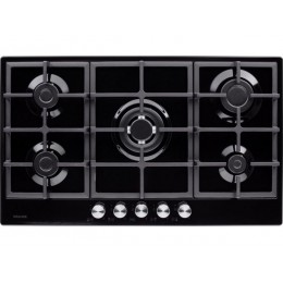 Варочная панель GRAUDE GS 90.1 SM газовая 86 см, черная, 5 конфорок, WOK, SKU 19372