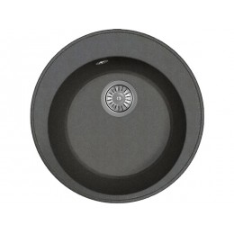 Мойка 21173 Dr.Gans Gelcoat Пион графит, врезная, мрамор, ⌀480х197 мм, 1 чаша, перелив.