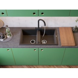 Мойка 35073 Omoikiri Tedori 86-2-BL Tetogranit 860x510 мм черный