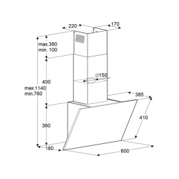 Вытяжка MAUNFELD Amber 60 Glass белый, 1050 м3/ч, сенсорное управление, SKU 35473