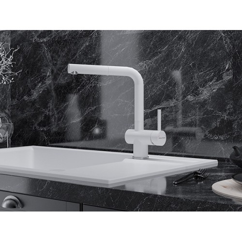 Смеситель Paulmark Dosse Do214418-WH (431) белый матовый - стиль и качество для вашей кухни