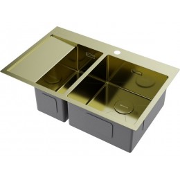Мойка 33982 Omoikiri Akisame 78-2-R-LG, нержавеющая сталь, 780х510 мм, 2 чаши, справа