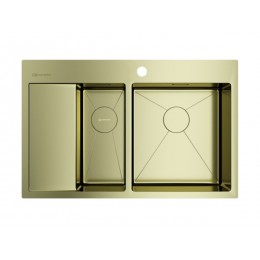 Мойка 33982 Omoikiri Akisame 78-2-R-LG, нержавеющая сталь, 780х510 мм, 2 чаши, справа
