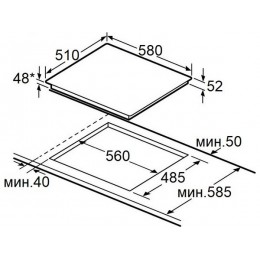 Варочная панель MAUNFELD AVCE6043SDOBK 58 см, черная, стеклокерамика, 4 конфорки, 6600 Вт, SKU 35582