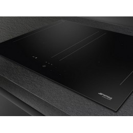 Варочная панель SMEG SIM3644D 60 см, индукционная, черная, 4 зоны, 7400 Вт, сенсорное управление, таймер, защитные функции, SKU 33685.