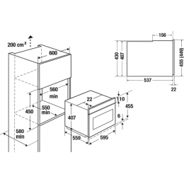 Духовой шкаф Kuppersbusch 32693 CBM 6550.0 S4, 43 л, черное стекло, 1000 Вт СВЧ