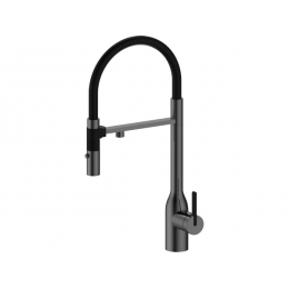Смеситель Paulmark Magneto 26596, вороненая сталь, 2 в 1, поворотный излив, 360°