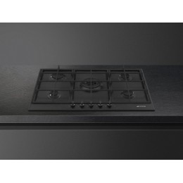 Варочная панель SMEG PX375MB газовая 72 см, 5 конфорок, эмаль, черный матовый, 11,3 кВт, электроподжиг, газ-контроль, чугунные решетки, SKU 28096.