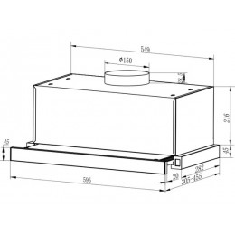 Вытяжка EXITEQ EX-1536 black, 60 см, 1000 м³/ч, сенсорное управление, 44 дБ, SKU 35297