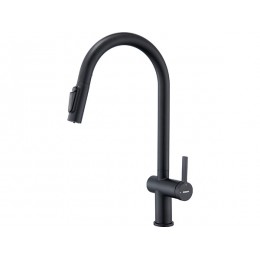 Смеситель Longran 31398 Techno LM2187 Black, однорычажный, высокий излив, нержавеющая сталь