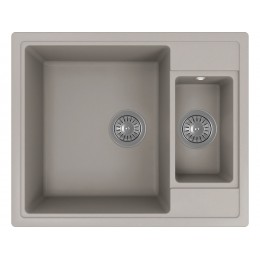 Мойка Florentina Липси 620К грей, 2 чаши, кварц, 620х510 мм, 24498