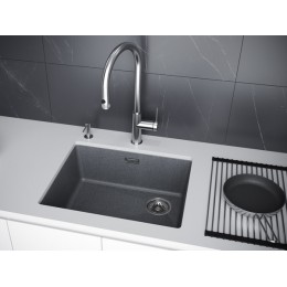 Мойка Paulmark Lumi 55uni 25701, гранит, 600 мм, слив в углу, R15.