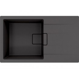 Мойка Florentina Ривьера 860 антрацит, SKU 26701, кварц, 1 чаша, с крылом, перелив.