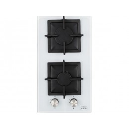 Варочная панель KRONA CALORE 30 WH газовая, 2 зоны, 4,3 кВт, термостойкое стекло, SKU 11302