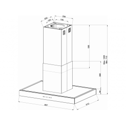 Вытяжка Kuppersberg DUDL 8 GW 90 см, 1300 м³/ч, нержавеющая сталь/белый, SKU 22208