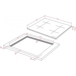 Варочная панель Kuppersberg ICI 624 индукционная 59 см, 4 конфорки, черная, SKU 31609