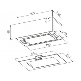 Вытяжка MEFERI INBOX60BK 29412, 60 см, черный матовый, 900 м3/ч, LED