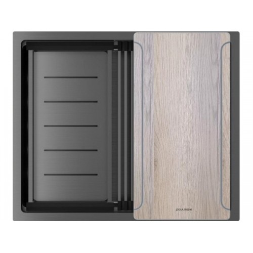 Мойка Paulmark Next-multi sink 54 uni PM785445-GM из вороненой стали - Качество и Стиль для Вашей Кухни