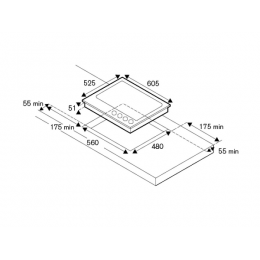 Газовая варочная панель Bertazzoni P604LPROGNE, 60 см, черное стекло, 4 конфорки, SKU 10124.