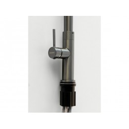 Смеситель Longran Techno LM2183 GunGrey, SKU 20625, однорычажный, с душевой лейкой, темная нержавеющая сталь