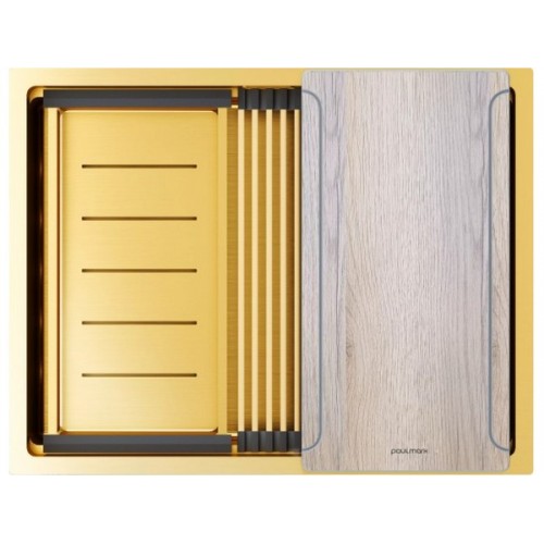 Мойка Paulmark Next-multi sink 58 uni PM785845-BG в брашированном золоте - идеальное решение для вашей кухни
