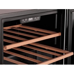 Винный шкаф MAUNFELD MFWC-40SB14, 48 см, черный/медь, 40 л, 14 бутылок, SKU 33436