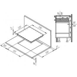 Варочная панель Kuppersberg ECO 601 59 см, черная, стеклокерамика, SKU 21940