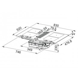 Варочная панель Franke FMY 8391 HI 35542, индукционная с вытяжкой, черная, 4 зоны, 83 см