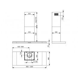 Вытяжка Falmec LUMINA 25344, 120 см, 800 м³/ч, сенсор, нержавеющая сталь