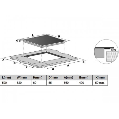 Варочная панель Bertazzoni P604I1B26NVS индукционная