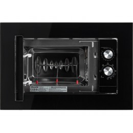 СВЧ-печь GRAUDE MWG 38.0 S, встраиваемая 60 см, 20 л, 700 Вт, черное стекло, SKU 28249