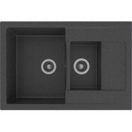 Мойка 26054 Gamma Stone 1,5 чаши мрамор 750x505 мм черный