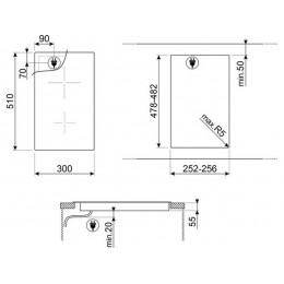 Варочная панель SMEG SI2321D индукционная 30 см, стеклокерамика, 2 зоны, Digi Touch, SKU 28056
