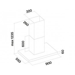 Вытяжка Falmec PLANE ISOLA BLACK 90 (SKU 27863, 800 м³/ч, 4 скорости)