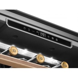 Винный шкаф SMEG CVI320XE 60 см, 20 бутылок, 56 л, черное стекло, 37 дБ, SKU 34172