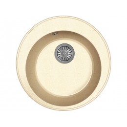 Мойка Dr.Gans Gelcoat Пион дюна, 21174, мрамор, врезная, ⌀480 мм, 1 чаша