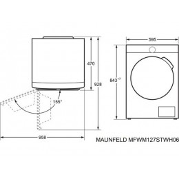 Стиральная машина MAUNFELD MFWM127STWH06, 7 кг, 1200 об/мин, белая, инверторный мотор, A+++ (SKU 33374)