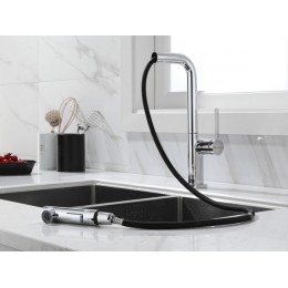 Смеситель Paulmark Neo 22777, однорычажный, хром, латунь, вытяжной шланг