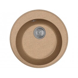 Мойка Dr.Gans Gelcoat Пион терракота, 1 чаша, мрамор, ⌀480 мм, SKU 21178