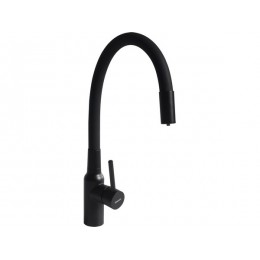 Смеситель Longran Sprint Logic LM219A Black, однорычажный, высокий излив, нержавеющая сталь, SKU 25181